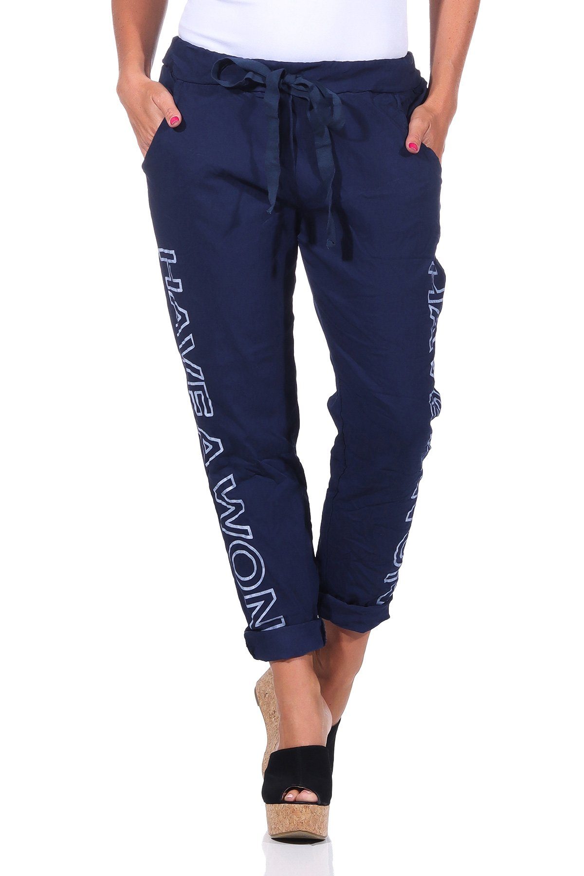 Mississhop Jogginghose Damen Hose Freizeithose Stoffhose Boyfriend Stretch günstig online kaufen