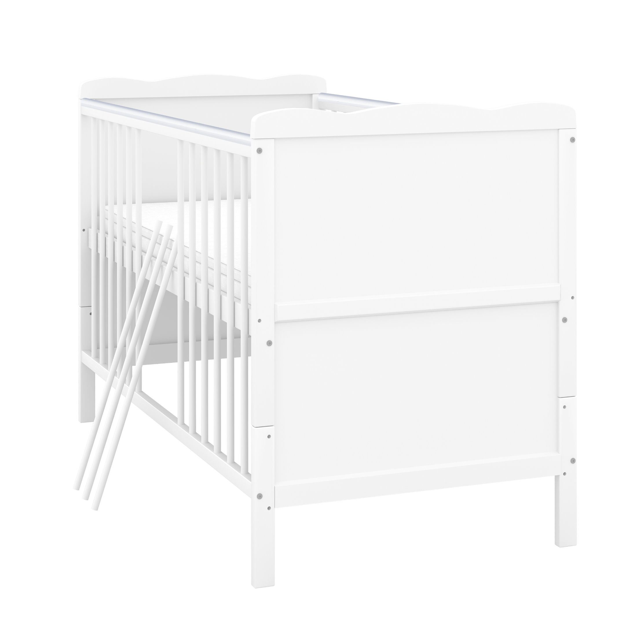 Baby-Delux Komplettbett Babybett Jack Komplettset, 10-tlg., Kinderbett 70x140 cm weiß, Bettset verschiedene Designs