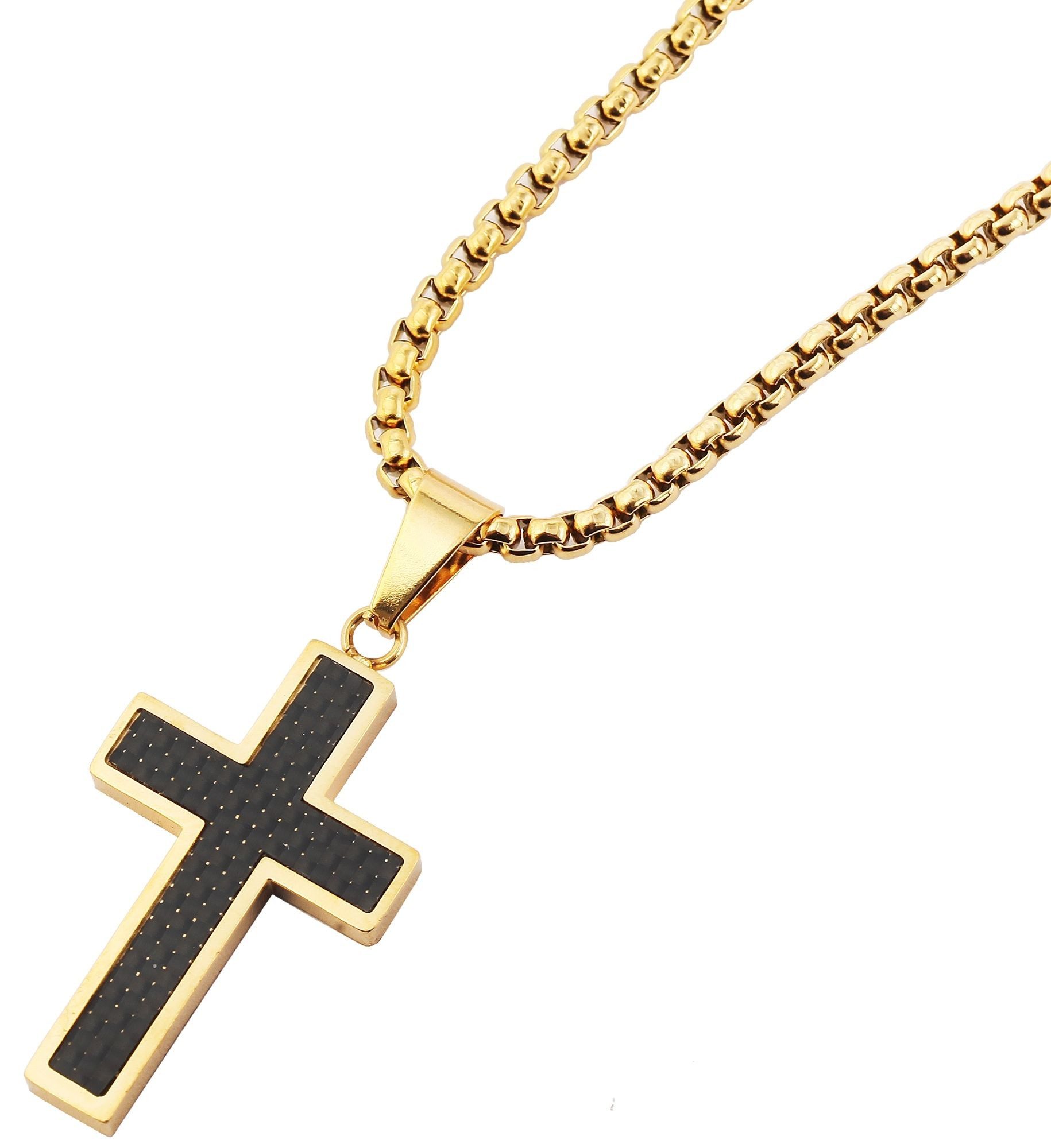 Kette ohne Anhänger Halskette mit Anhänger – Kreuz aus Edelstahl