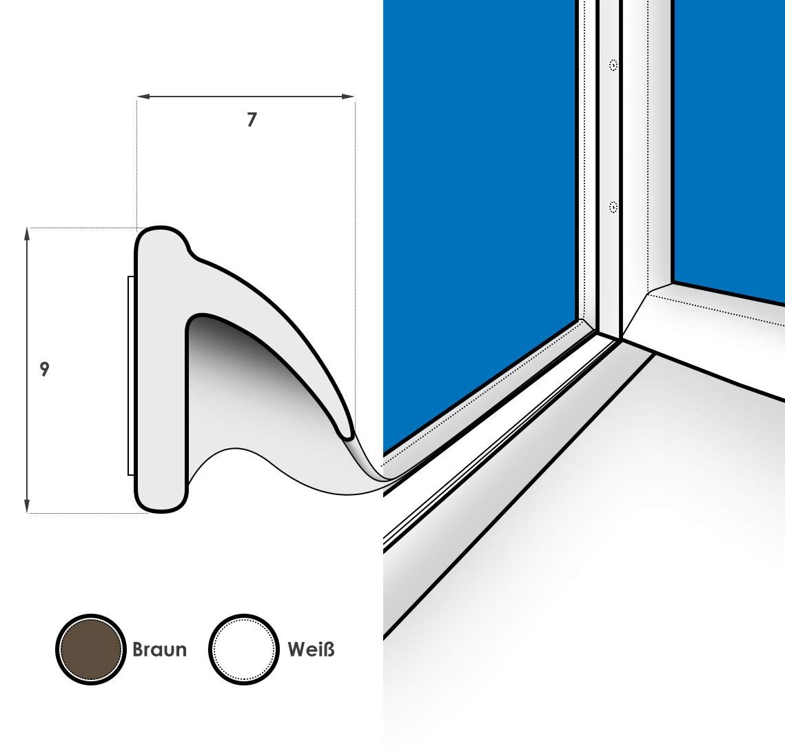 Thumbnail - DQ-PP Türdichtband DQ-PP Fensterdichtung, 30 Meter, Profil D,E,I,P,V, selbstklebend, E-Profil, D-Profil, I- Profil, P-Pr...
