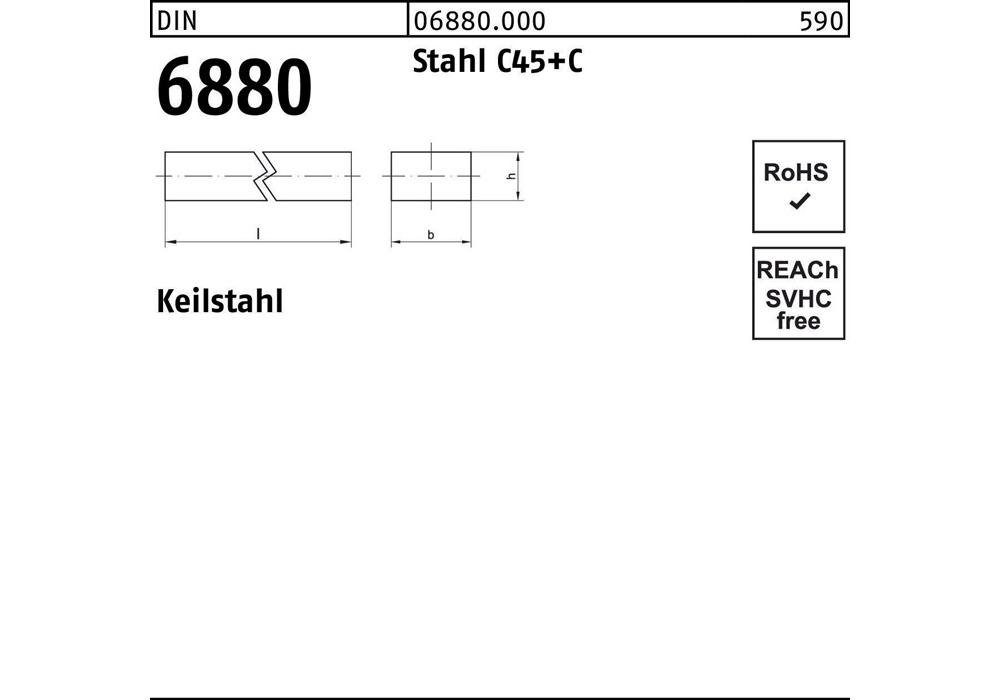 Schraubstock Keilstahl DIN 6880 4 x 4 x 1000 Stahl C45+C