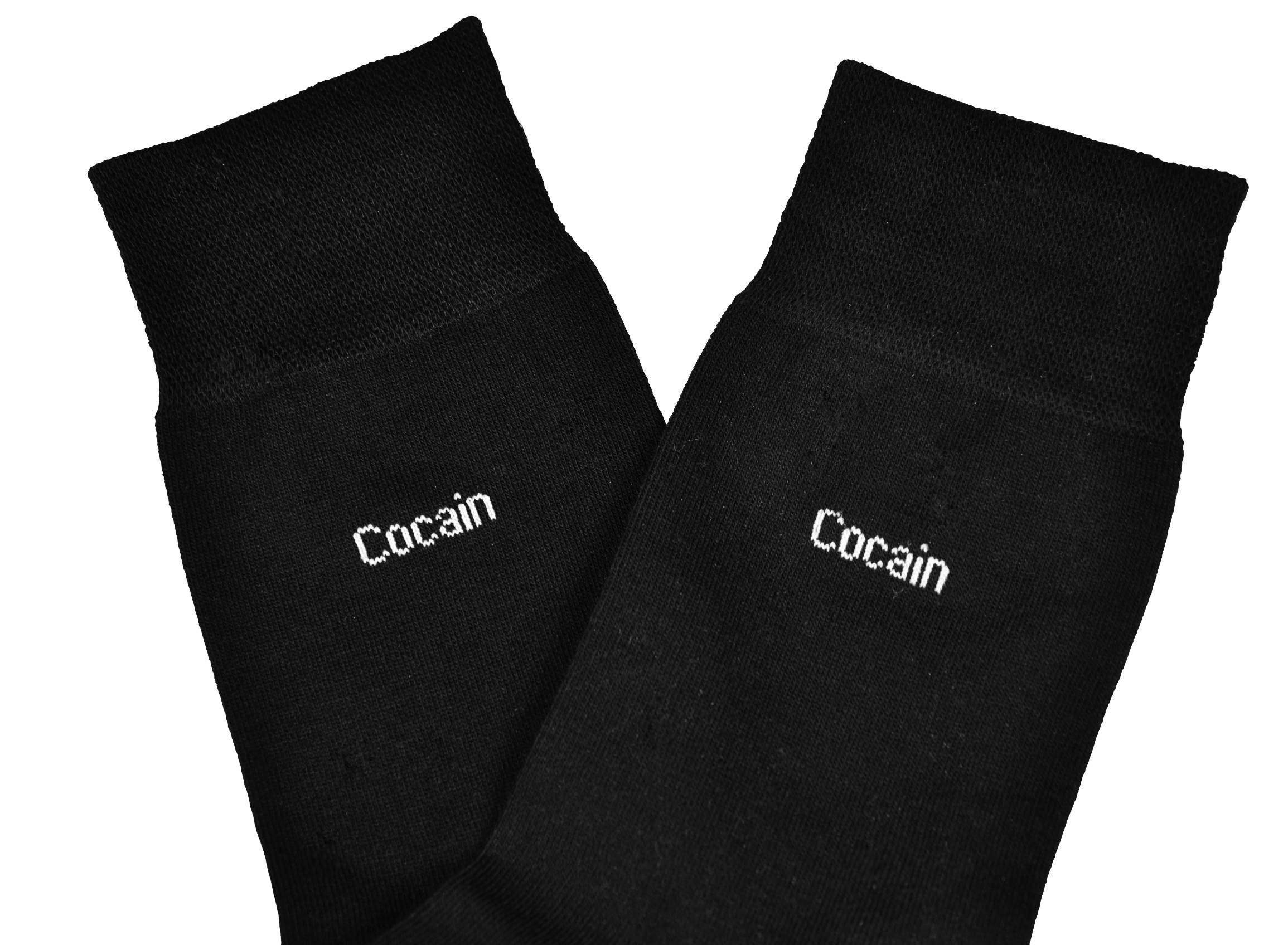Cocain underwear Businesssocken 9 & (9-Paar) handgekettelt Damen Socken schwarz Paar Herren in 200 Nadelqualität