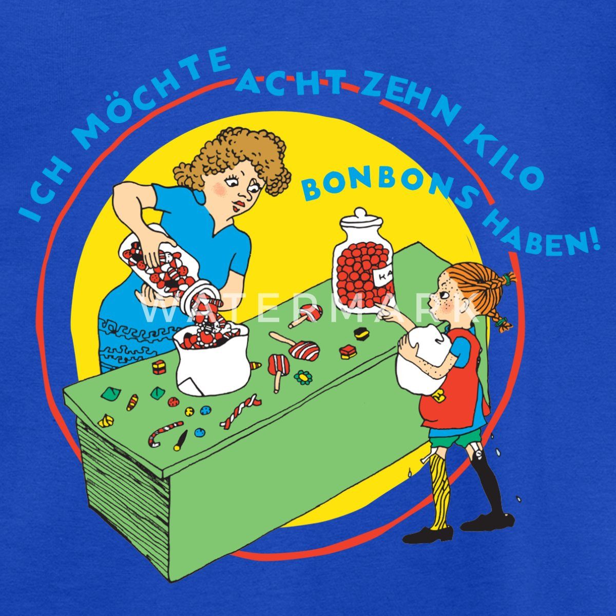 Spreadshirt T-Shirt Pippi Langstrumpf Kauft Bonbons Zitat Kinder T-Shirt (1-tlg)