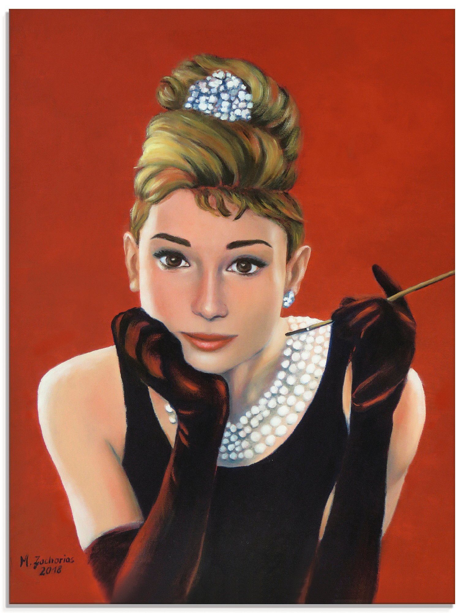 Artland Glasbild »Audrey Hepburn Porträt«, Stars (1 Stück)-Otto