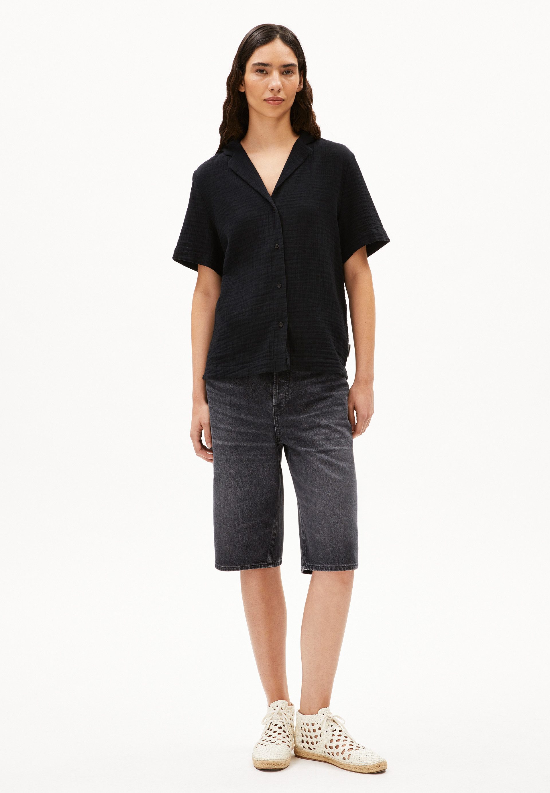 Armedangels Kurzarmbluse MAAITE MUSSELIN Bluse aus günstig online kaufen
