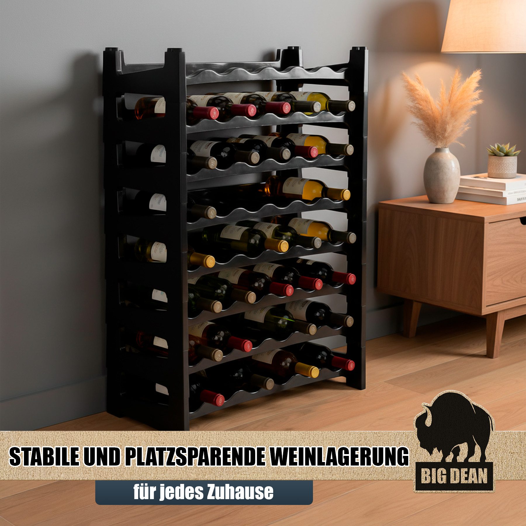 BigDean Flaschenregal BigDean Flaschenregal stapelbar für 48 Flaschen We, S günstig online kaufen