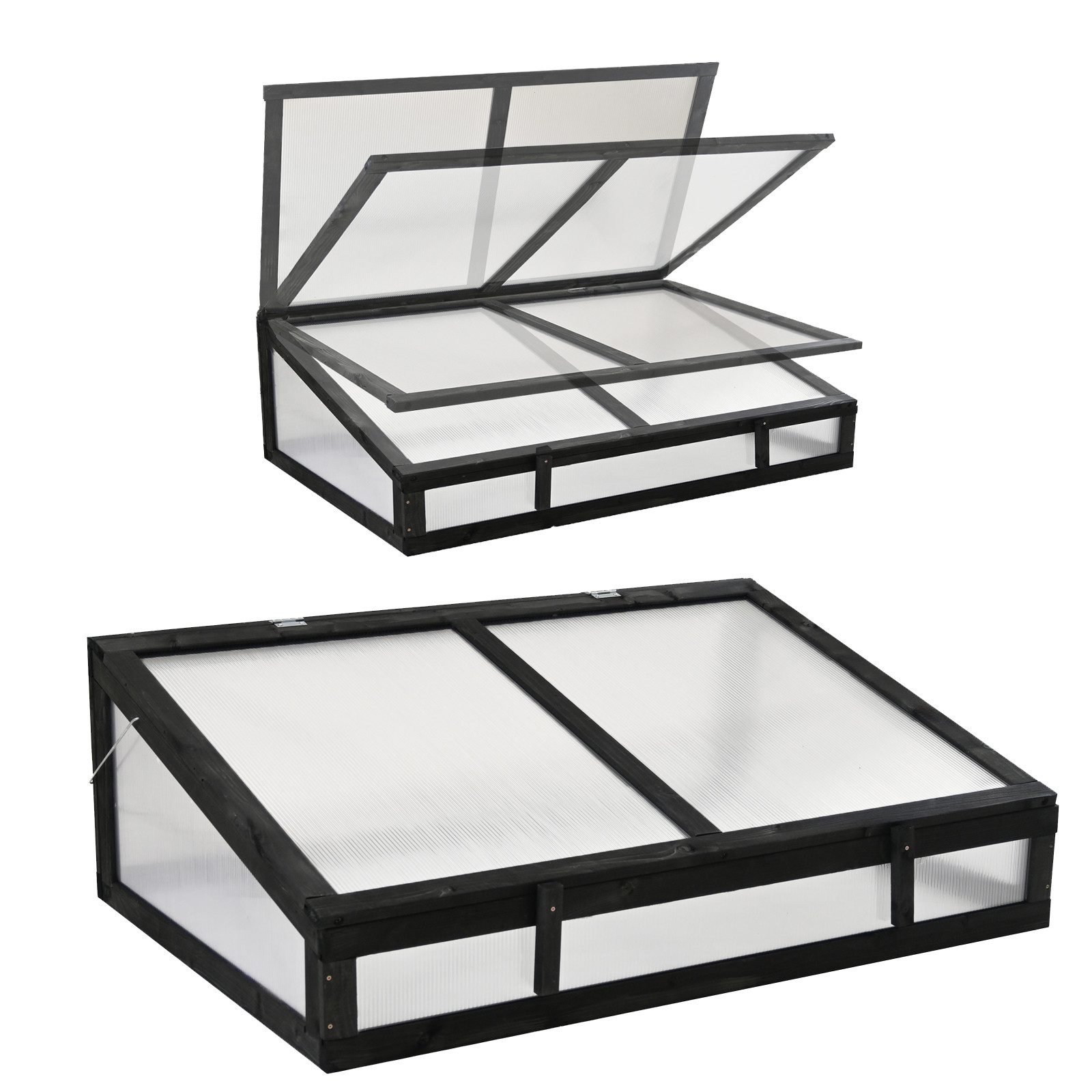 TRUTZHOLM Frühbeetaufsatz Frühbeetaufsatz aus Holz 120x80cm Gewächshaus für günstig online kaufen