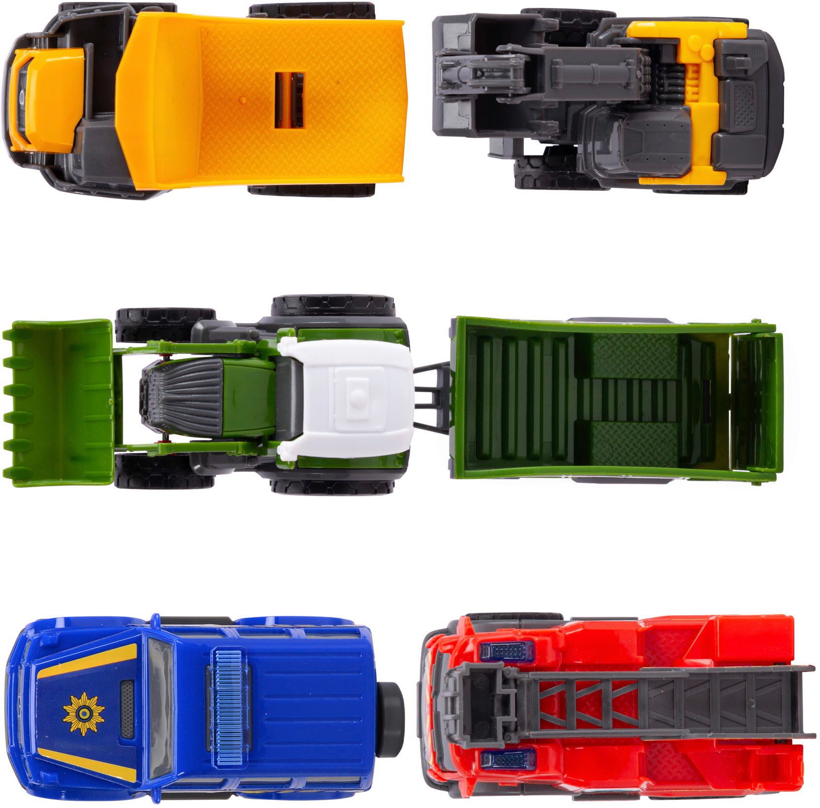 Dickie Toys Spielzeug-Auto Micro City Team Bagger, LKW, Traktor, Polizei, Feuerwehr 203742016