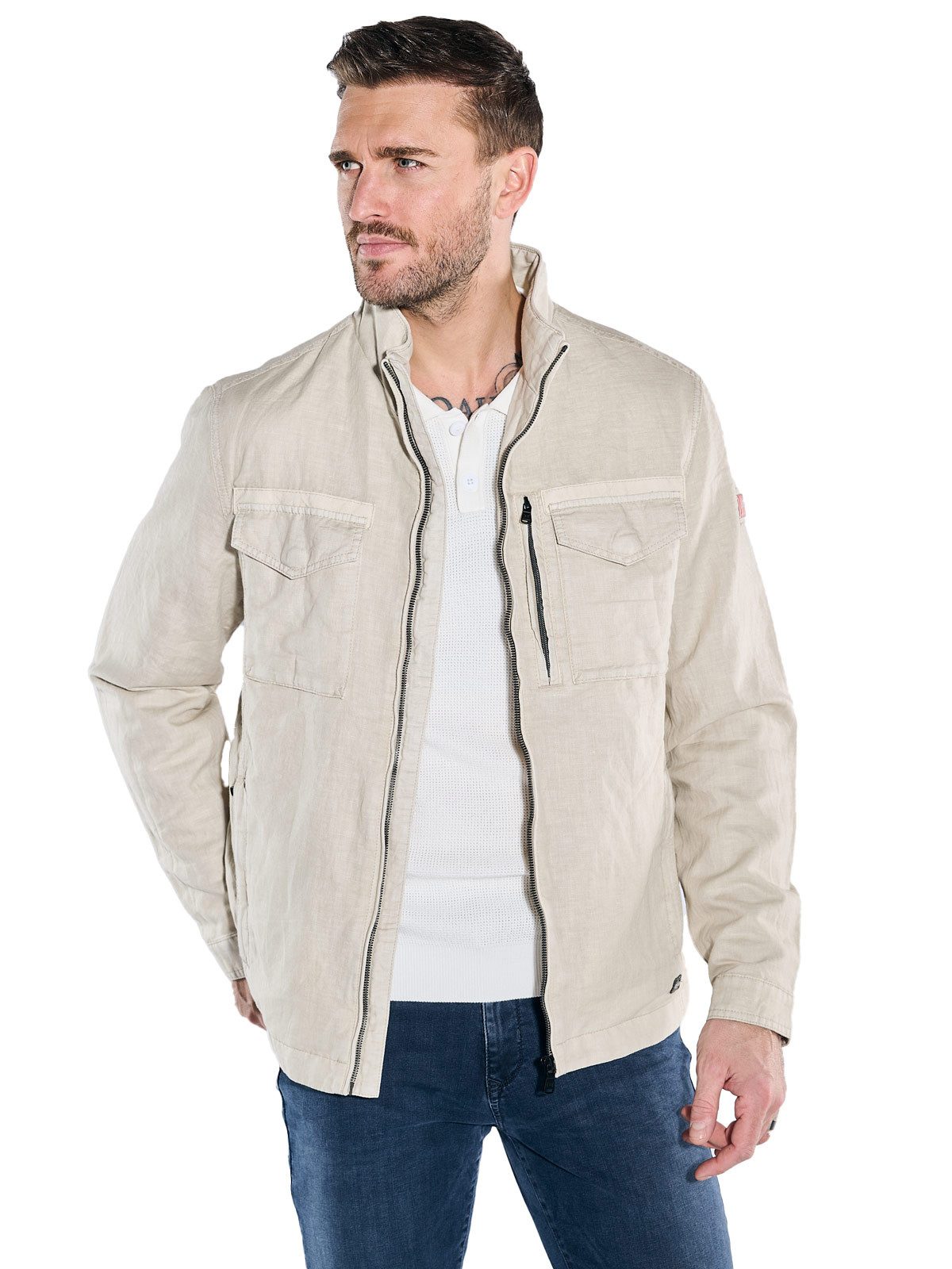 Kurzjacke Jacke mit Leinenanteil