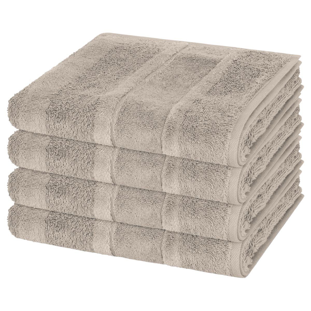 Cawö Handtuch Set Noblesse, Walkfrottee (Spar-Set, 4-St), 4 X Handtuch im Set - Baumwolle - Saugstark