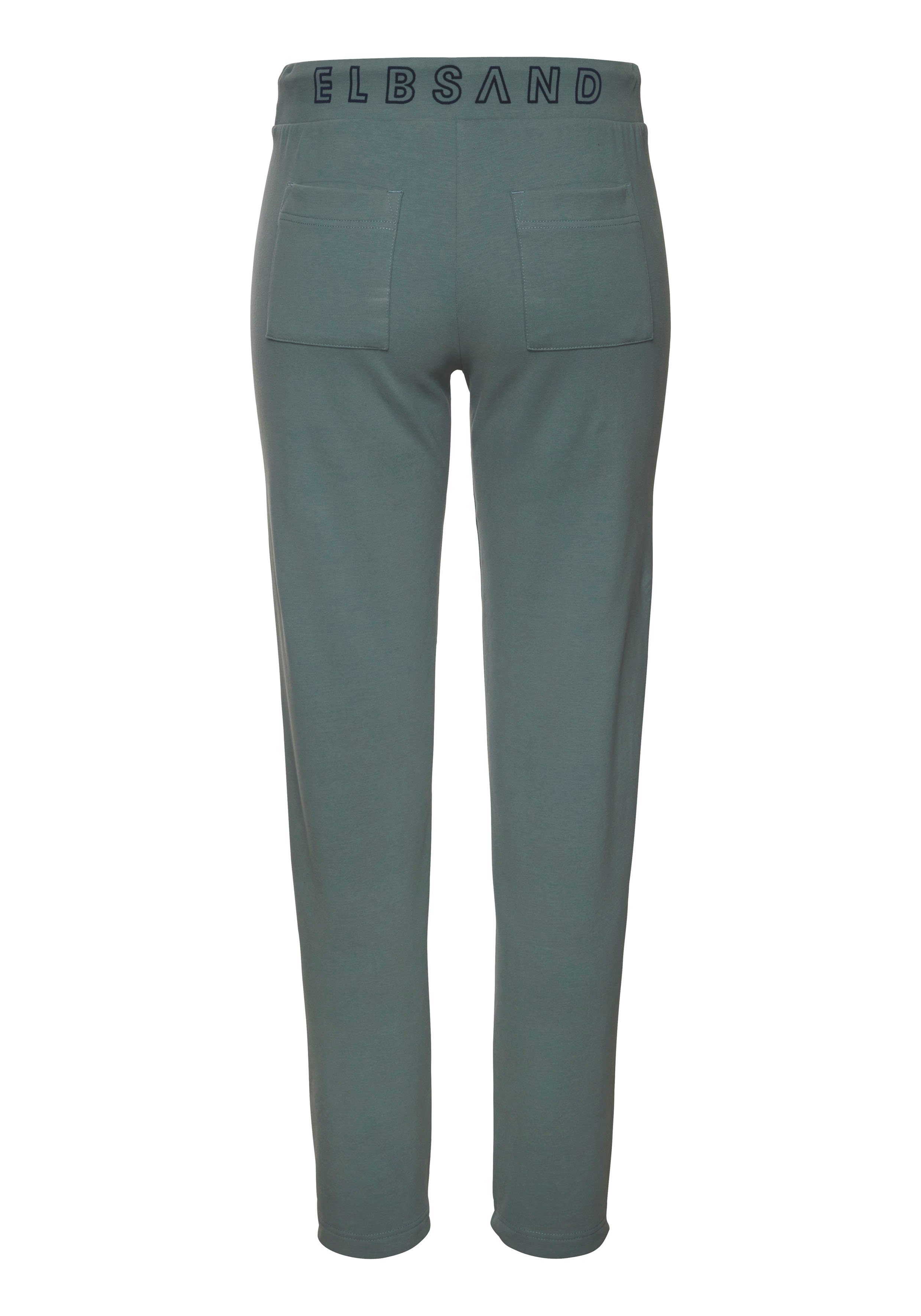 Elbsand Sweathose mit Logodruck hinten, Jogginghose mit Kordelzug und Taschen