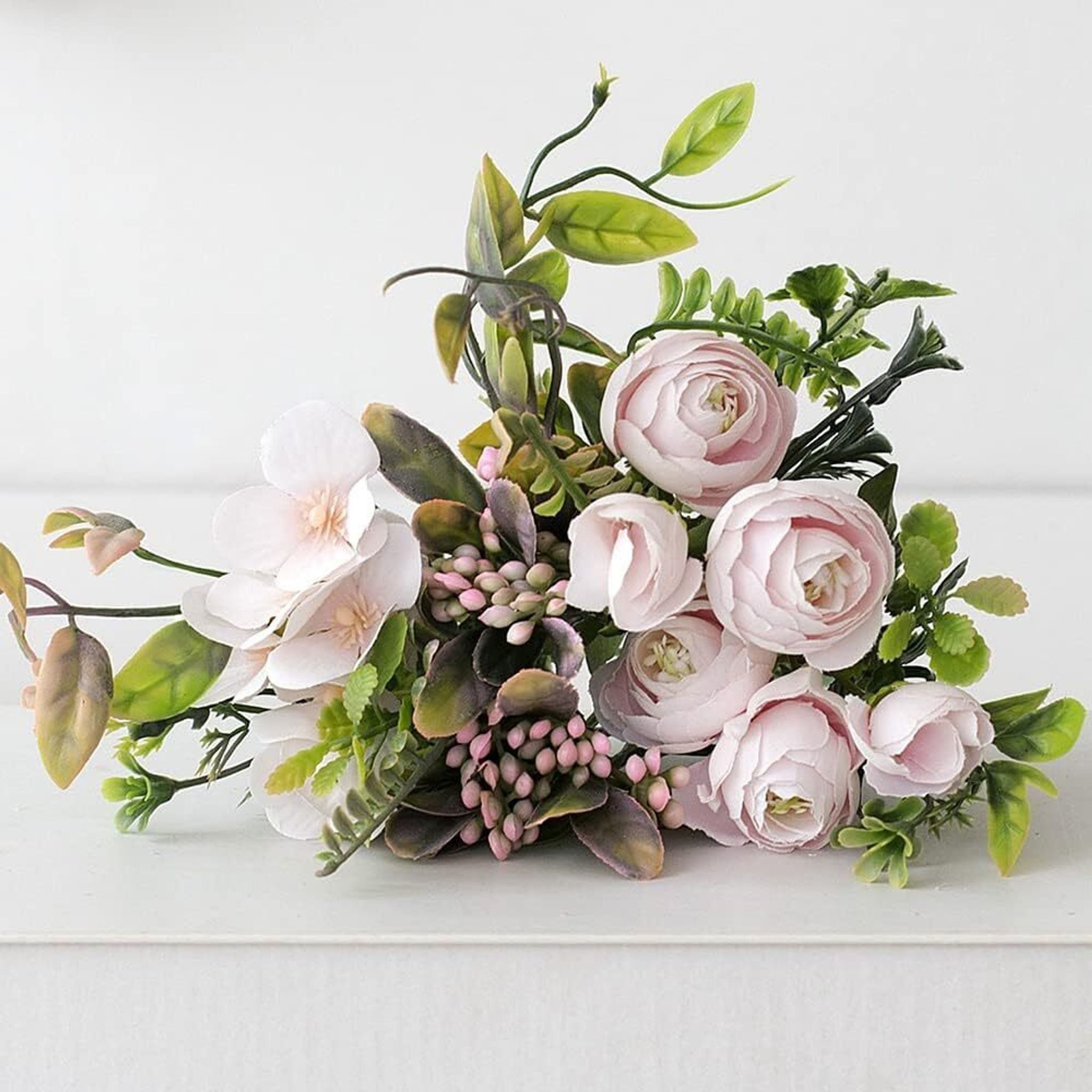 Kunstpflanze Rosa Künstliche Balkonpflanzen Kamelie Kunstblumen, FELIXLEO – Bild 3 von 5