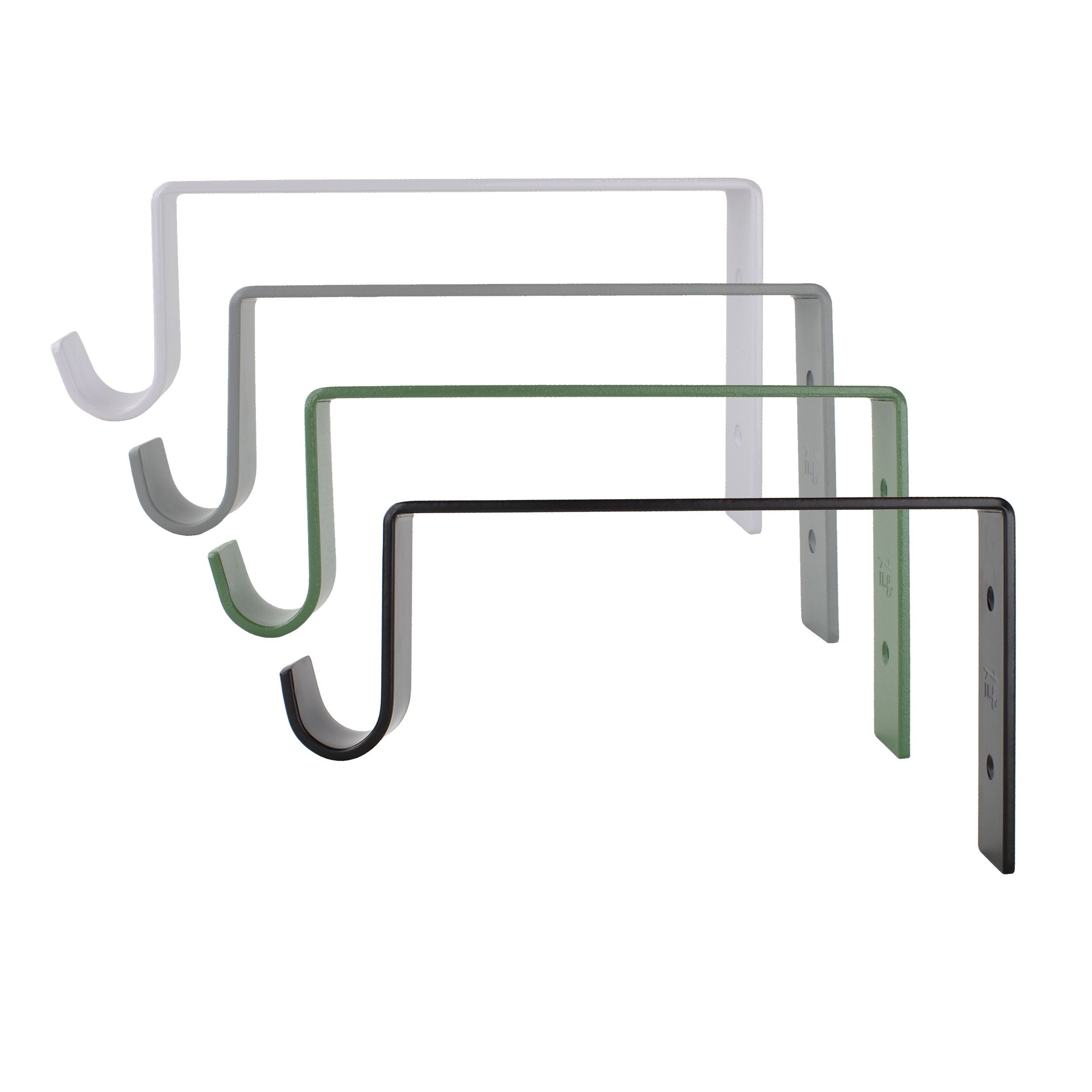 Natural Goods Berlin Oblong Leuningset Metaal Zwart / 2x Stuks EDGE Leuninghouders & 50 cm Trapleuning / Roestvrije, Gepoedercoate Voor Trap, Binnen en Buiten