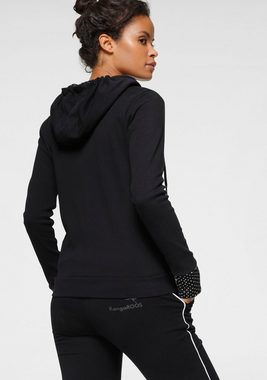 KangaROOS Sweatjacke mit bedrucktem Kapuzenfutter und Ärmelaufschlag