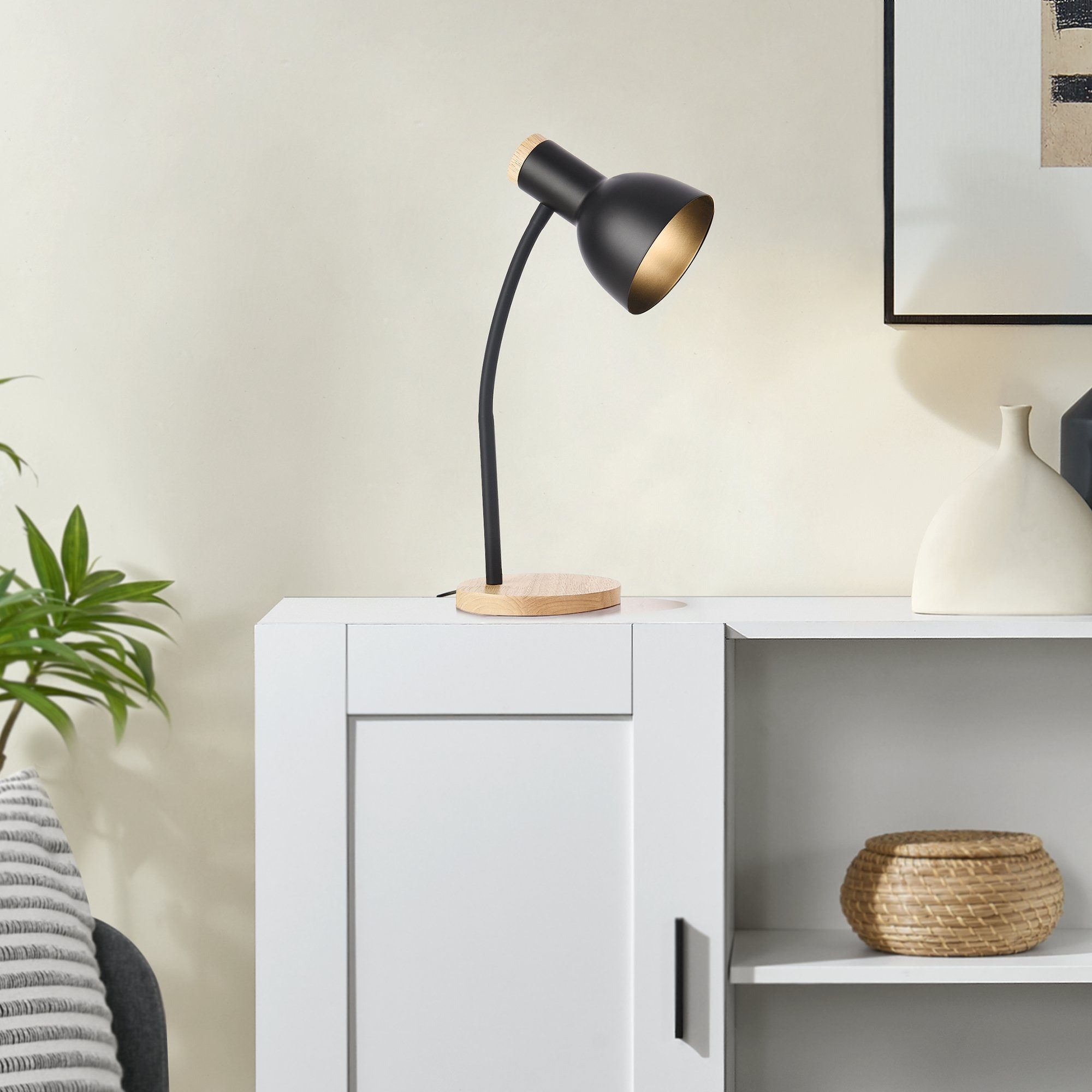 lux.pro Schreibtischlampe, ohne Leuchtmittel, »Woodley« schwenkbar günstig online kaufen