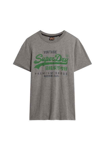 Superdry T-Shirt Superdry Herren T-Shirt VL PREMIUM GOODS GRAPHIC TEE Mid Grey Marl