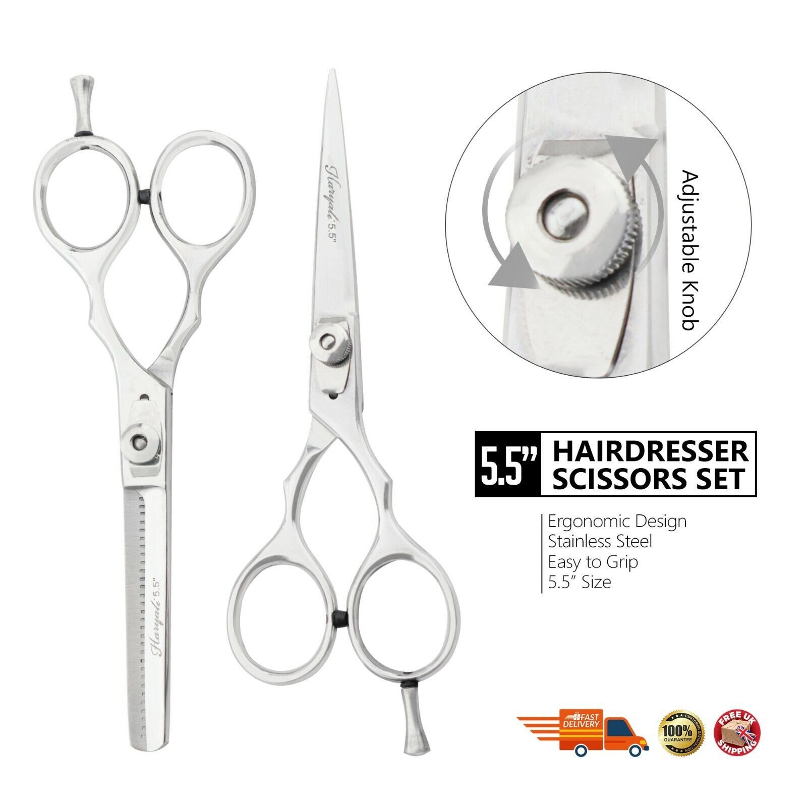 Haryali London Haarschere Friseurscheren-Set, Schneideschere, Effilierschere Barbet Kit, 14 cm, (Paar-Kit-Set, 2-tlg., Idee für Friseursalons Friseurläden Schneiden von Mehrzweckscheren-Set), am besten für Friseur oder Salon