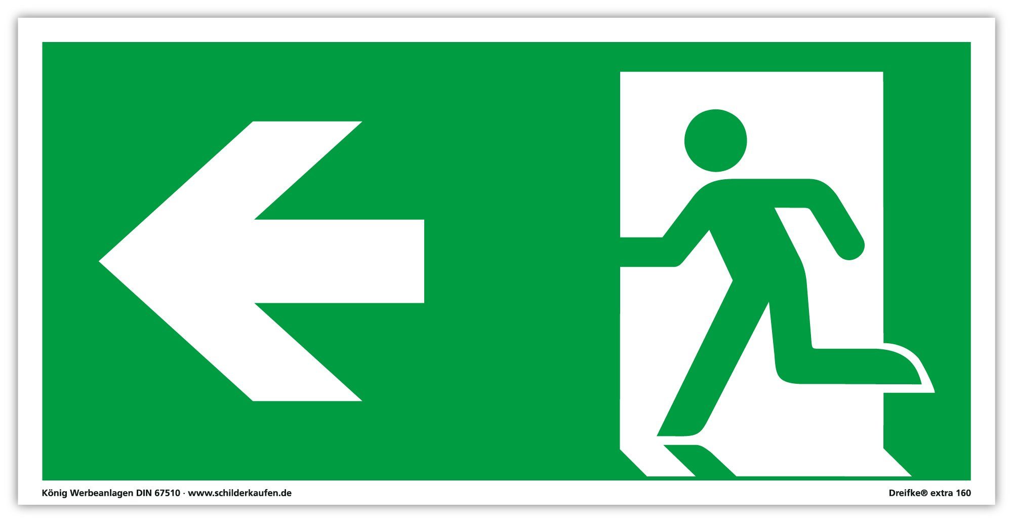 Dreifke Hinweisschild Schild Notausgang extra langnachleuchtend, PVC se