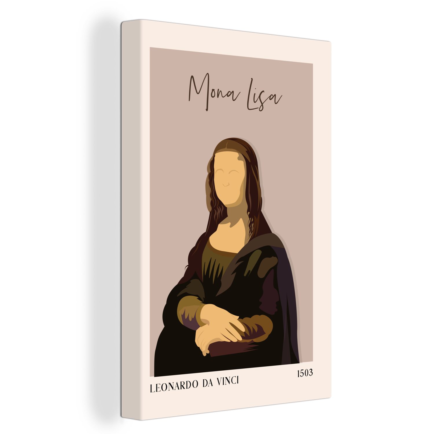 - Meister, (1 Alte Gemälde Mona Gemälde, fertig - Rosa OneMillionCanvasses® bespannt Lisa St), Leinwandbild 20x30 cm Zackenaufhänger, inkl.