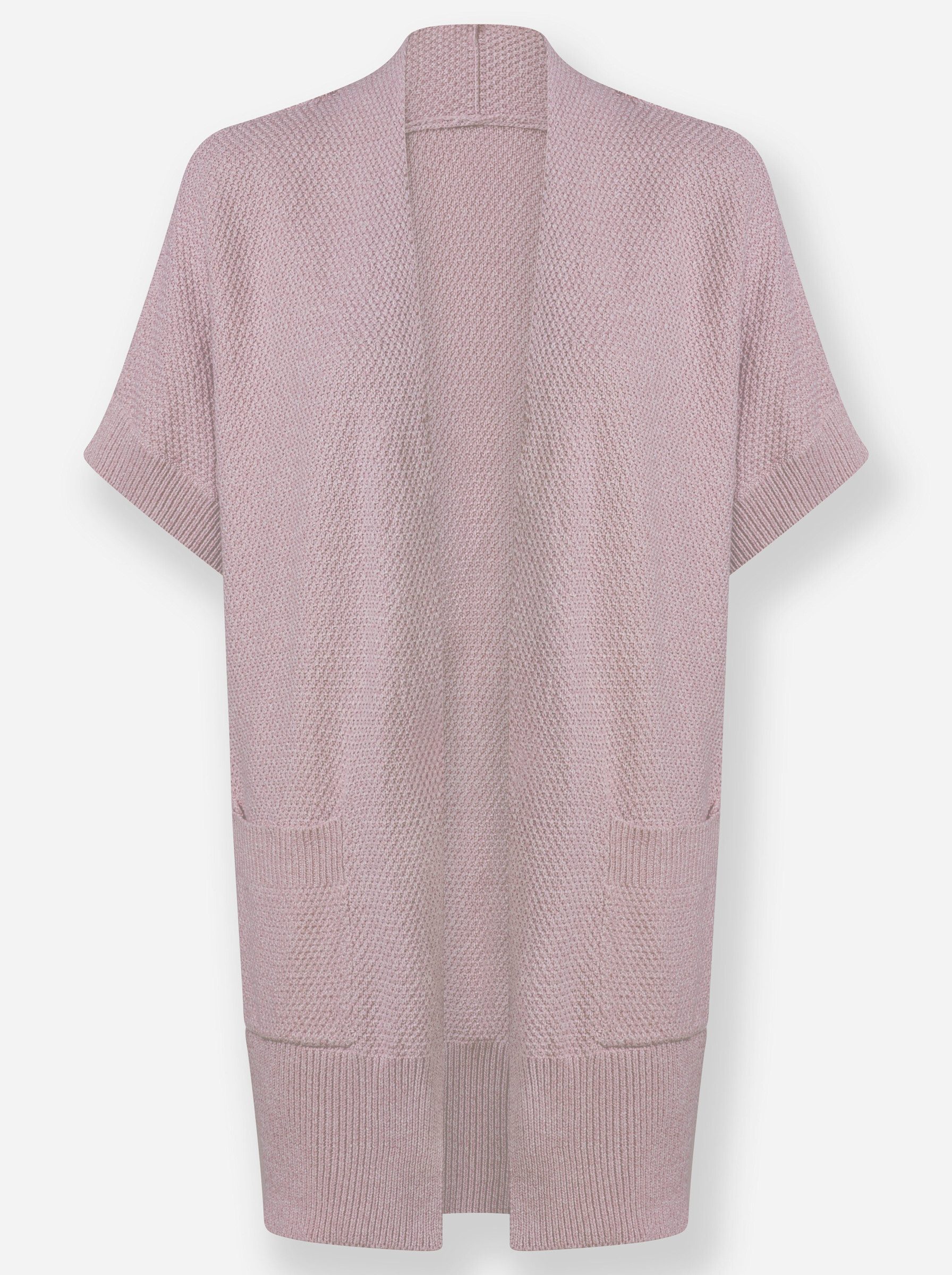 Pullunder Long-Strickjacke Kurzarm