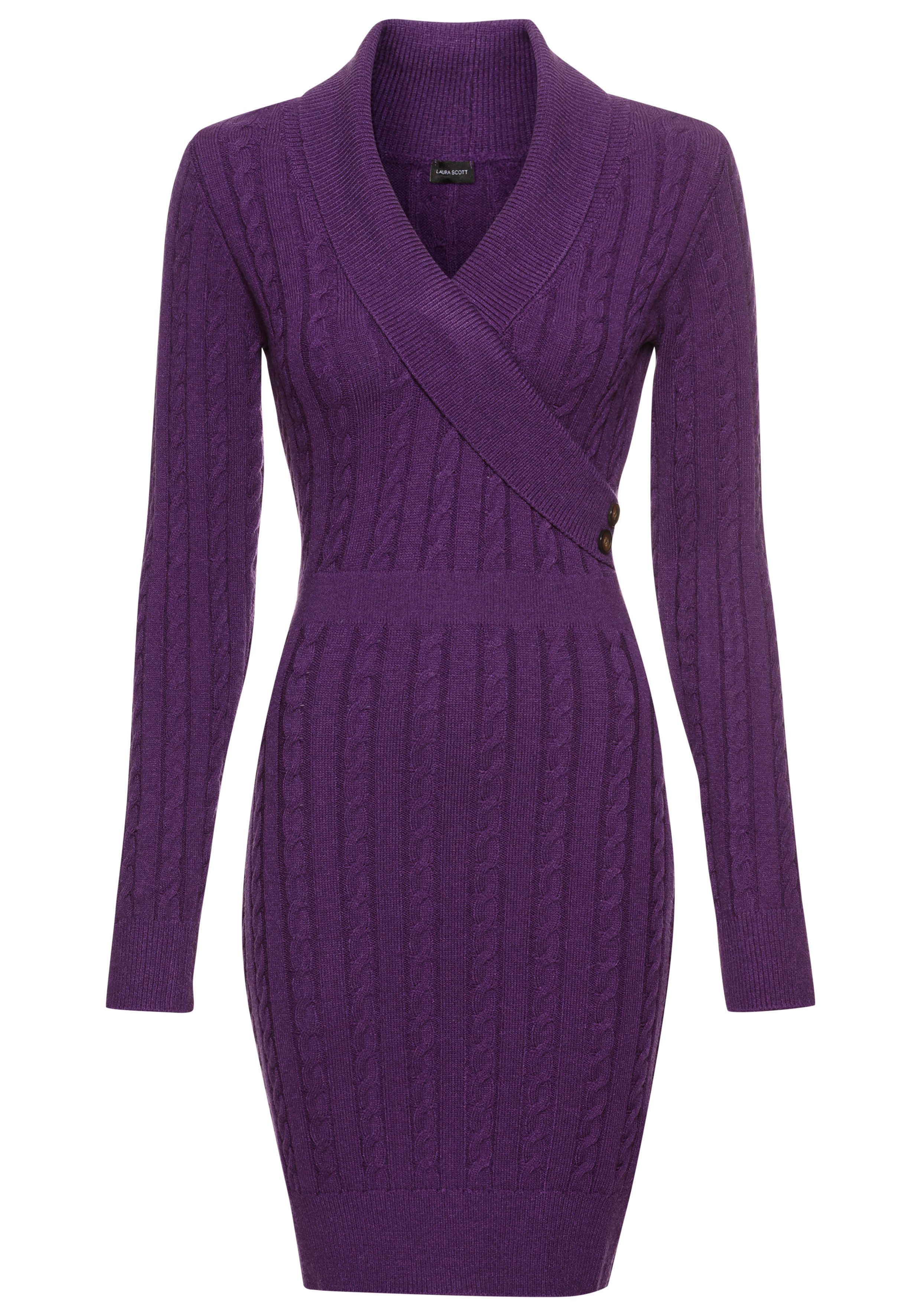 Laura Scott Strickkleid in trendigem Zopfstrickmuster