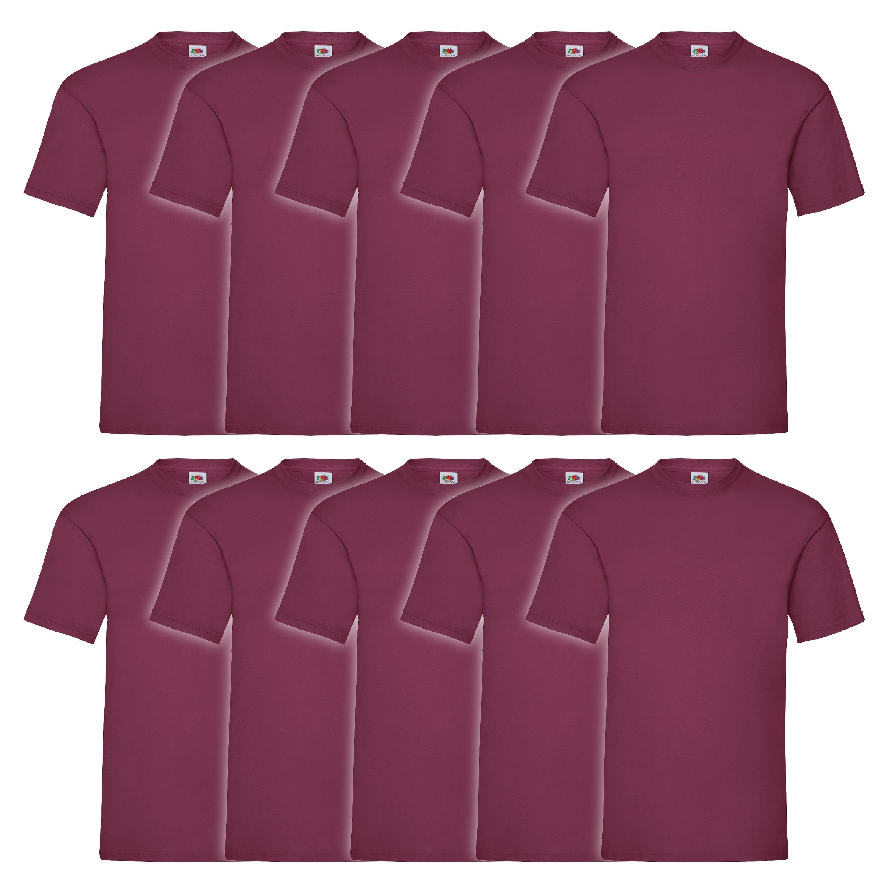 of Valueweight Loom T-Shirt burgund Fruit Rundhalsshirt the