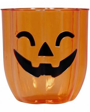 Horror-Shop Dekoobjekt Halloween Pumpkin Kürbis Kunststoff Becher für Gro
