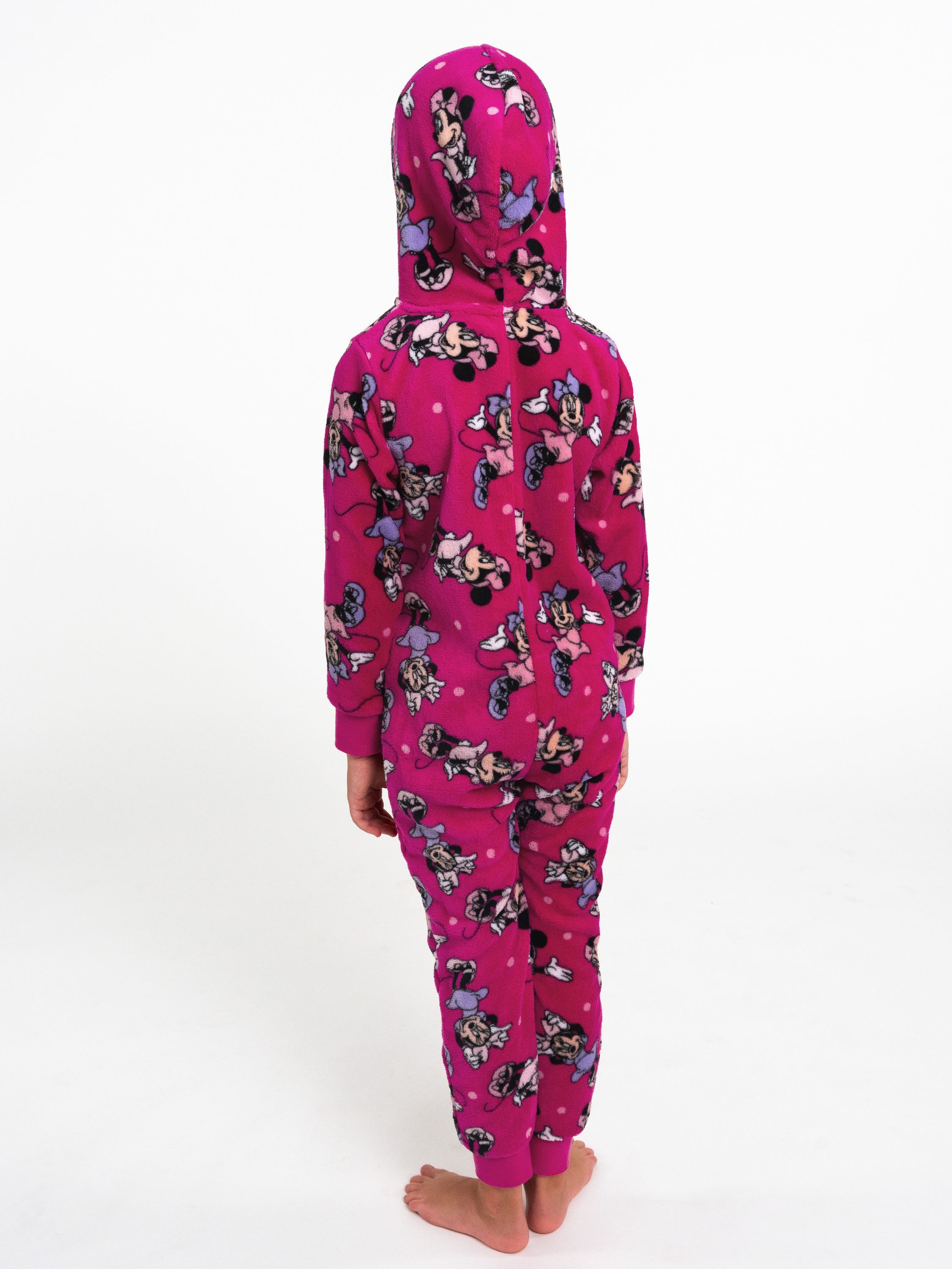 United Labels® Jumpsuit Disney Minnie Mouse Jumpsuit mit Kapuze Overall Pyjama Schlafanzug