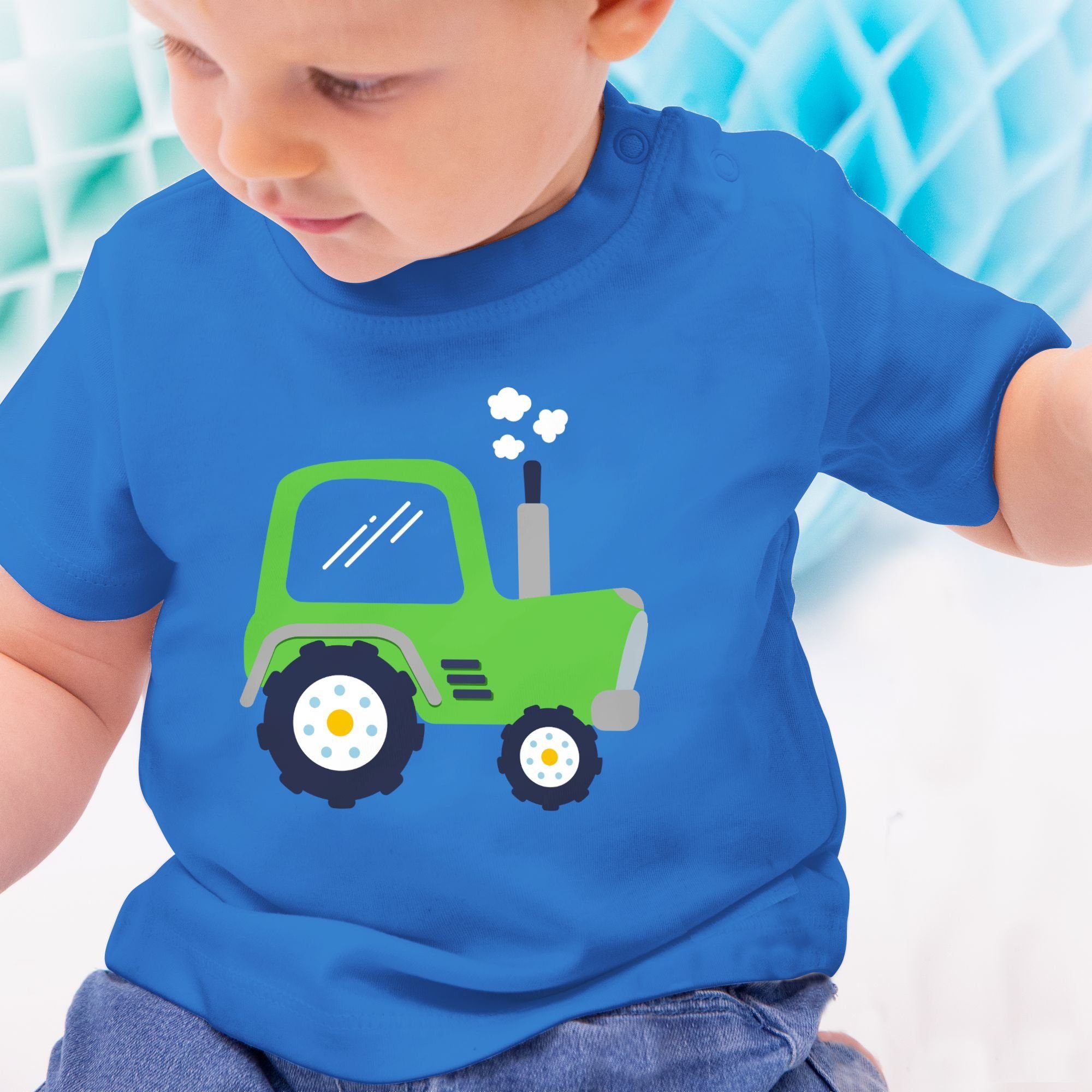 Traktor Kinder Royalblau Grün T-Shirt 2 Shirtracer Traktor
