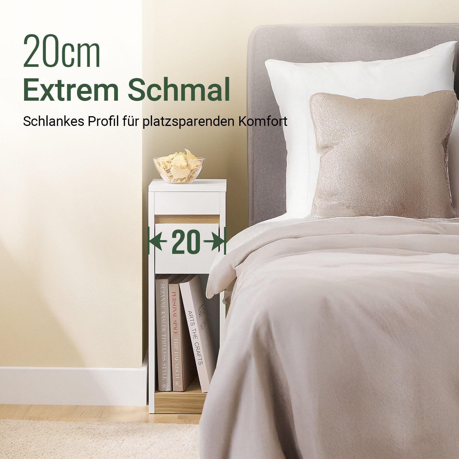 SoBuy Nachttisch FBT163, (1-St), Beistelltisch schmal, günstig online kaufen