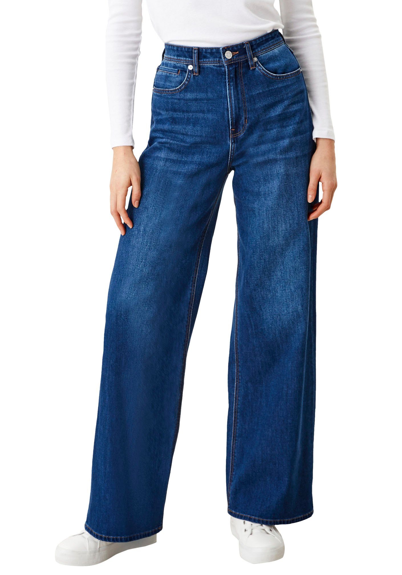 s.Oliver High-waist-Jeans mit verlängerten Gürtelschlaufen