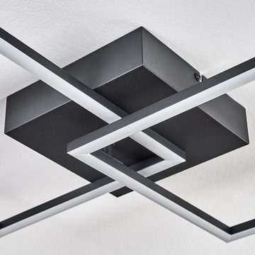 hofstein Deckenleuchte moderne Deckenlampe aus Metall/Kunststoff in Schwarz/Weiß, LED wechselbar, 3000 Kelvin, mit verstellbarem Schirm, Länge max. 74,5 cm, 20 Watt, 2250 Lumen