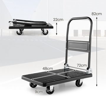 COSTWAY Transportwagen, mit Lenkrollen, klappbar, bis 200kg, 72x48x82cm