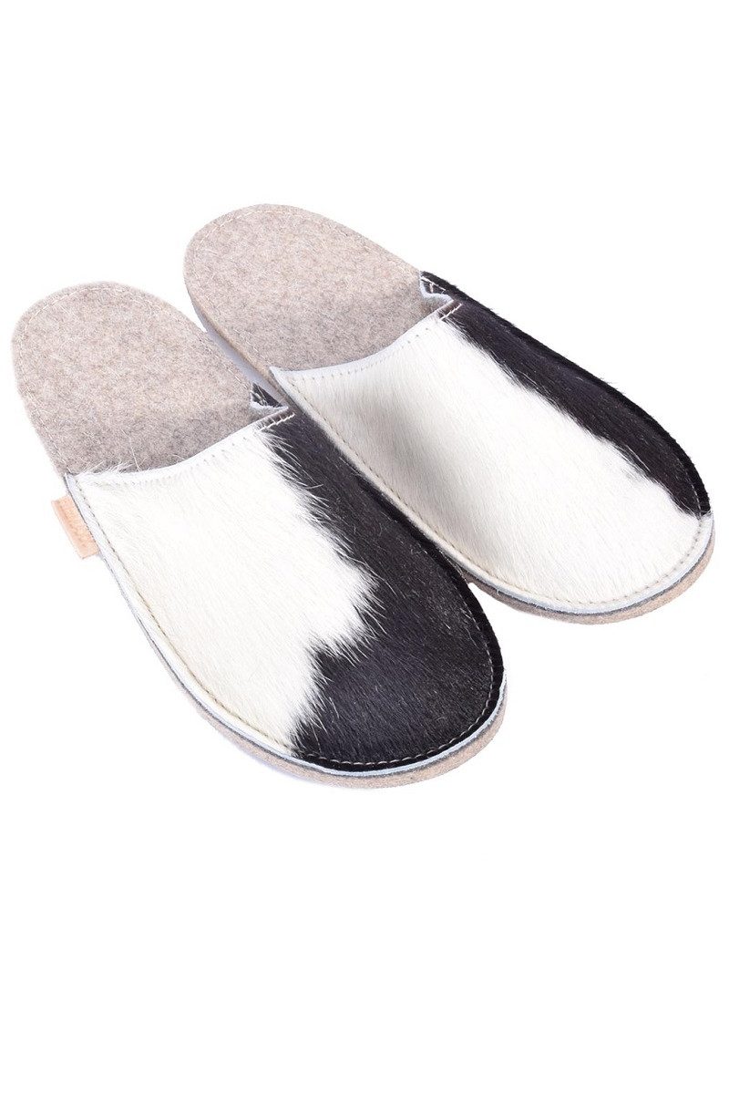 Maxx Factory Fellkissen Filzpantoffeln - LOISL - kuhfell