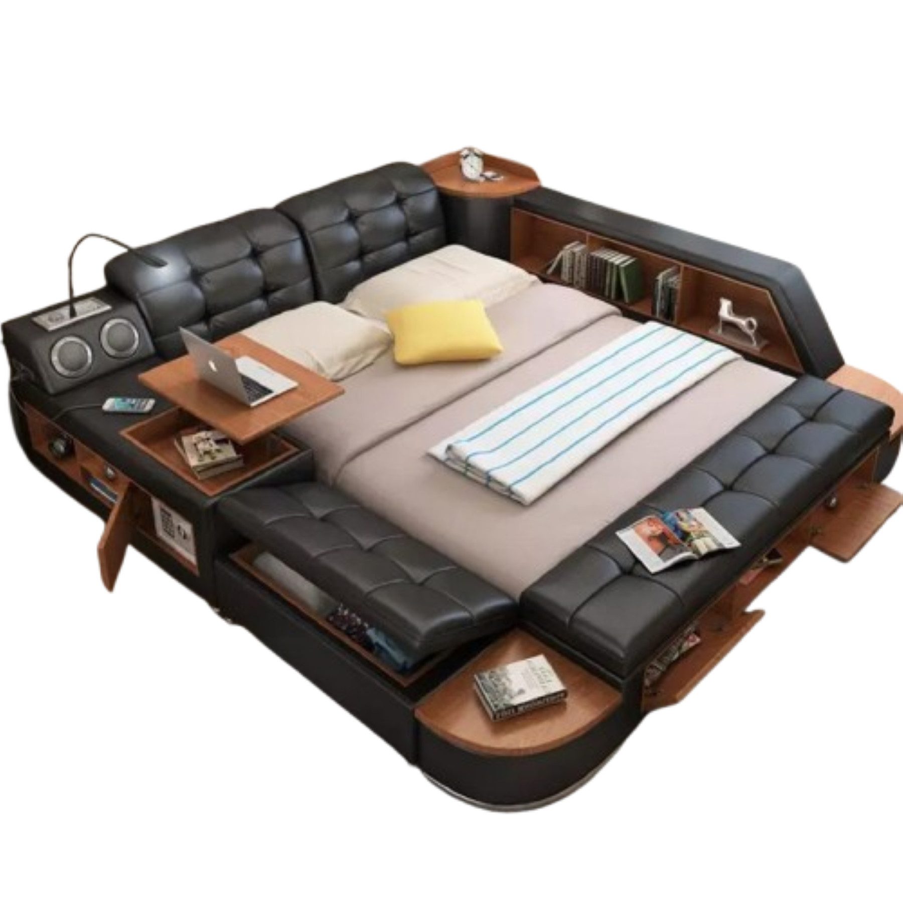 JVmoebel Multimediabett Multifunktionales Bett in edlem Lederdesign mit Luxus-Ausstattung, Made in Europa