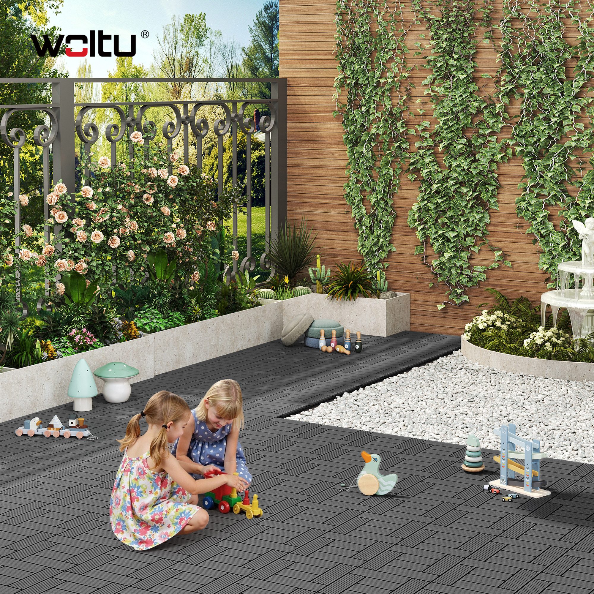 Woltu WPC-Fliesen, 22 St., Terrassendielen in günstig online kaufen