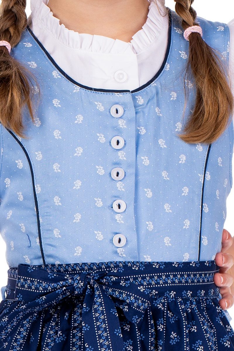 Isar-Trachten Dirndl Kinderdirndl 3tlg. - DAMIRA - blau