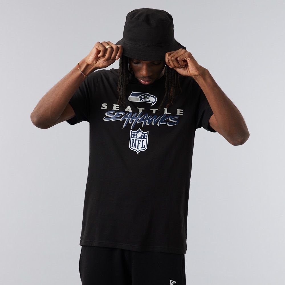 NEU/OVP Era New Tee Script New T-Shirt Print-Shirt Era SEAHAWKS SEATTLE NFL