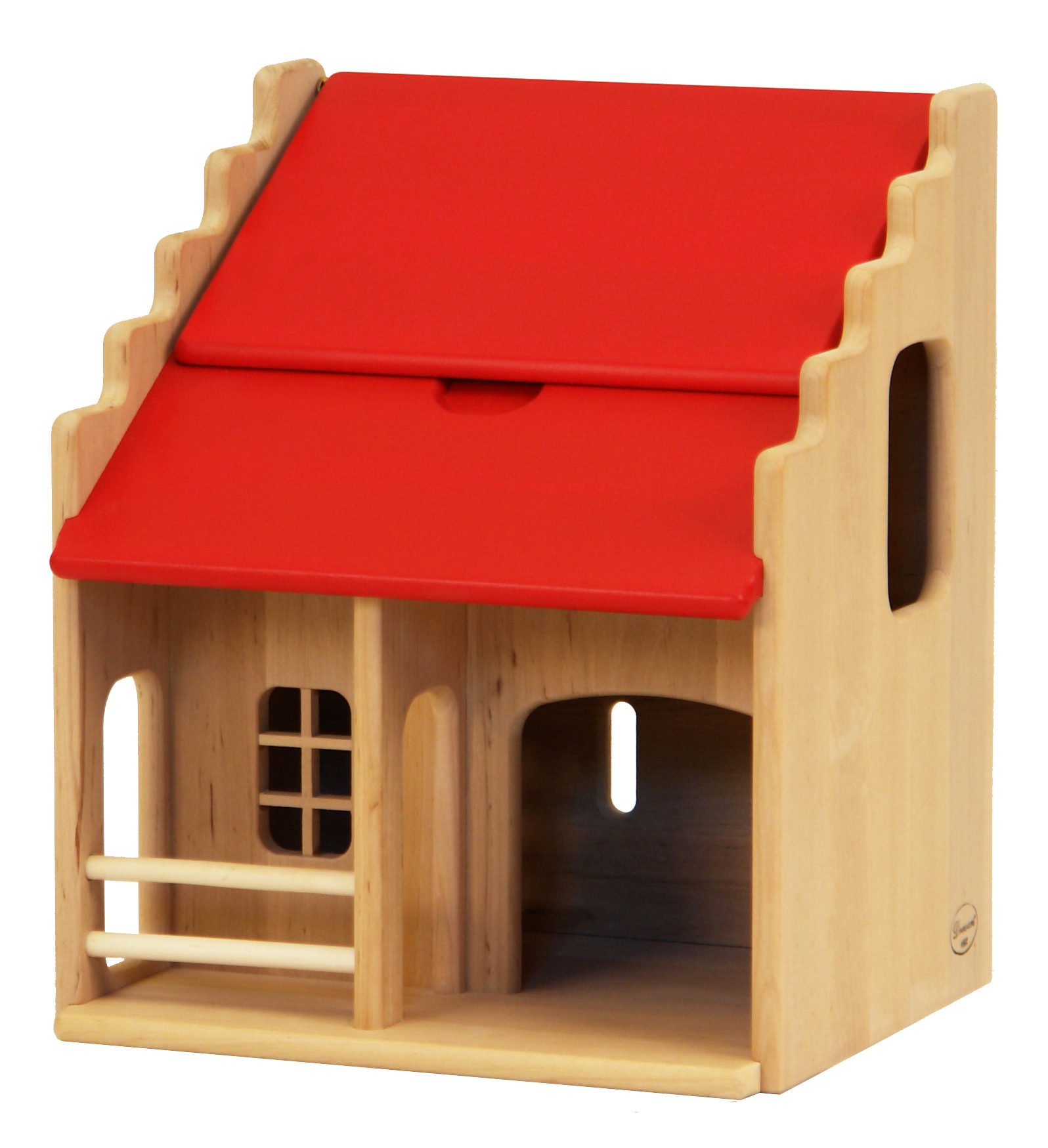ERST-HOLZ Spielwelt Ritterhaus als Zubehör für Ritterburg Drewart aus Edlem Erlenholz, 931-1250 - Kleines Ritterhaus Erle geölt - Zubehör für Ritterburgen