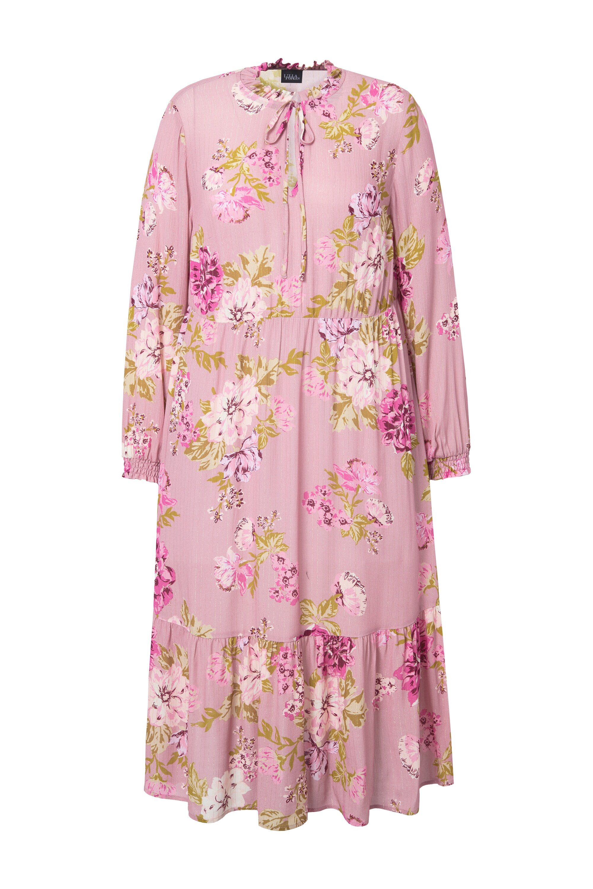 MIAMODA Midikleid Midikleid A-Linie Blumenmuster Rüschenkragen günstig online kaufen