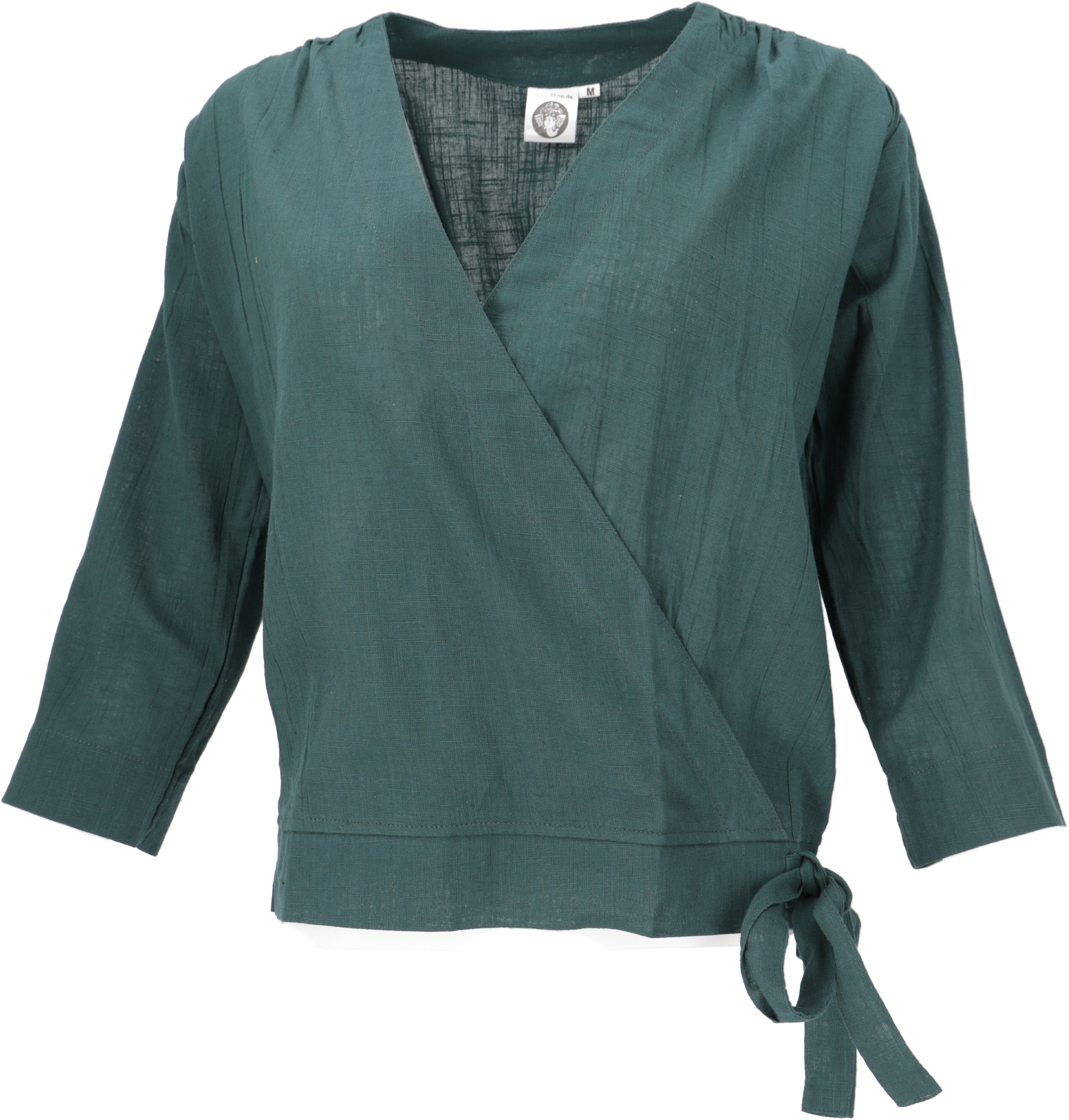Guru-Shop alternative Bekleidung grün Longbluse Leichte Bluse, in.. Baumwoll Sommerbluse