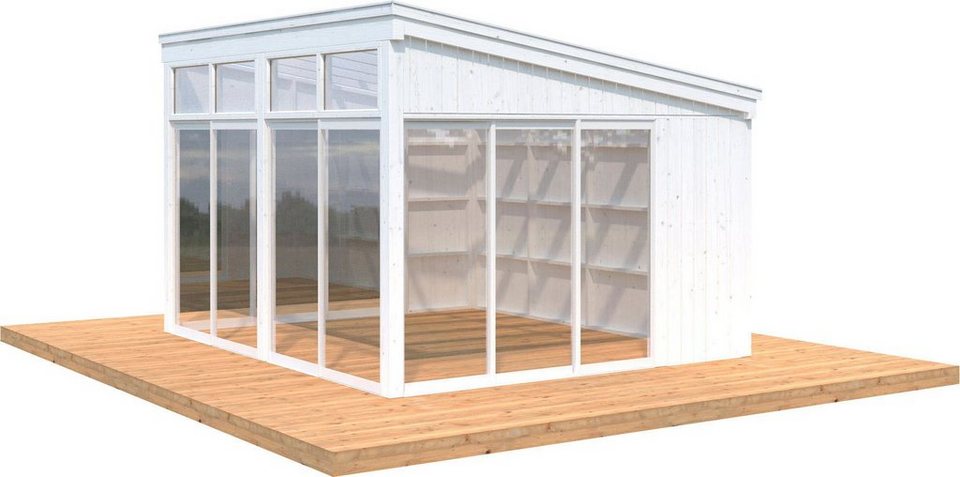 Palmako Holzpavillon »Nova«, mit Doppelstegplatten, BxT: 432×376 cm, weiß