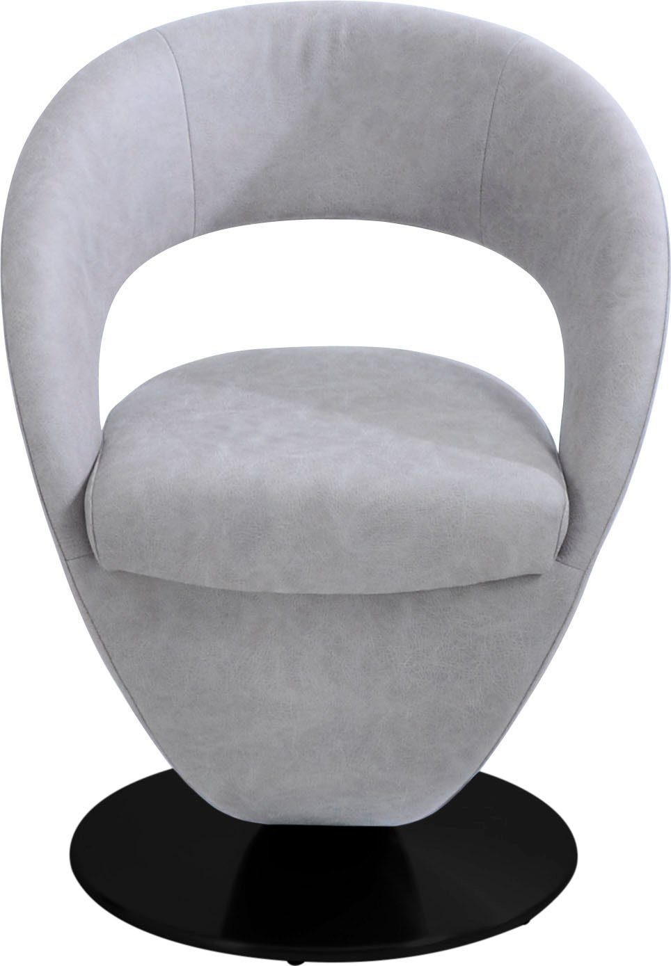 K+W Komfort & Wohnen Drehstuhl Wave, Design-Drehstuhl, schwarzer Drehteller