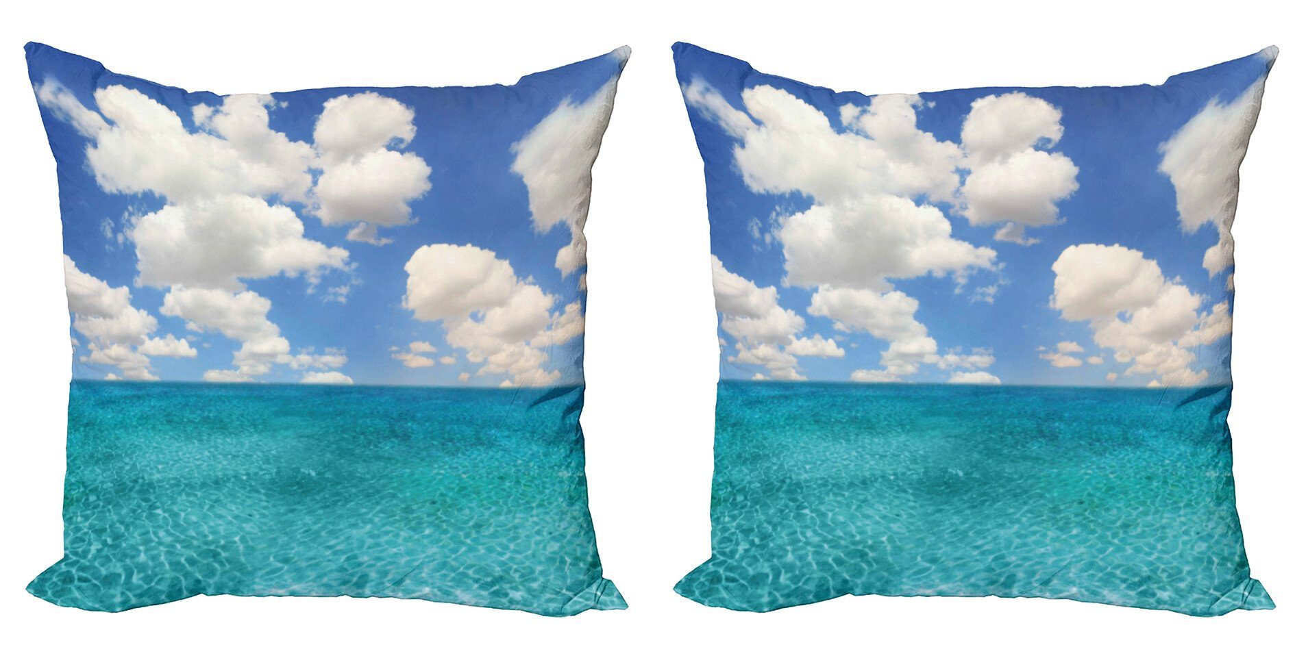 (2 Beach Accent Stück), Ozean Modern Island Doppelseitiger Kissenbezüge Digitaldruck, Abakuhaus Tropical