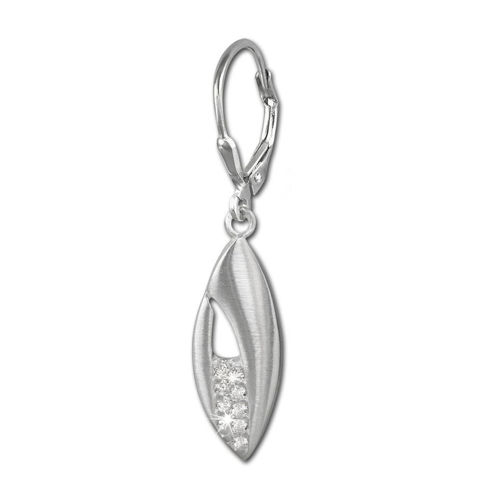 SilberDream Paar Ohrhänger SilberDream Ohrringe Damen 925 Silber (Ohrhänger), Damen Ohrhänger Blatt aus 925 Sterling Silber, Farbe: silber, weiß – Bild 3 von 5