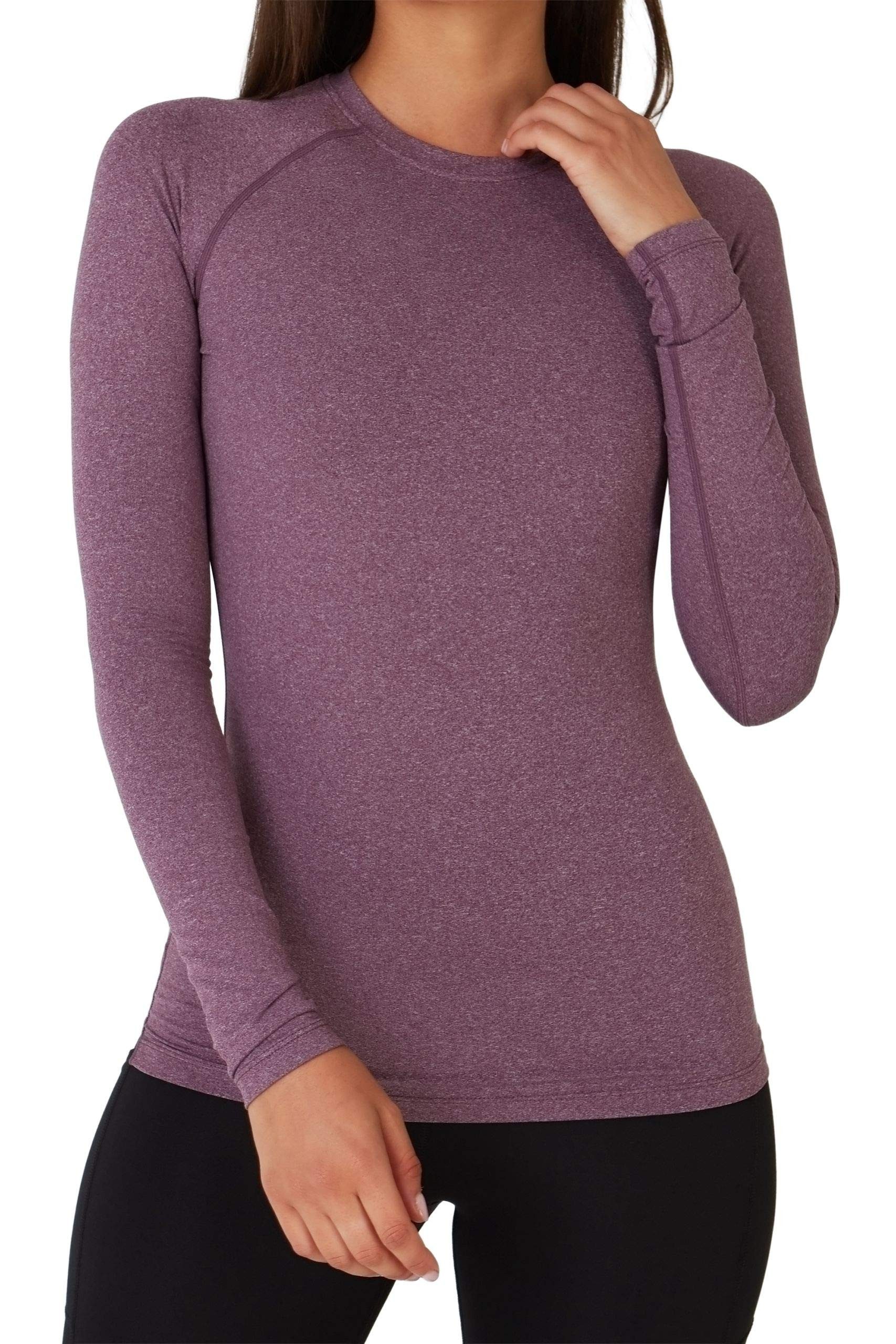 TCA Funktionsshirt TCA Damen Thermo-Laufshirt, Langarm, Kompressions Laufoberteil - Lila (1-tlg)