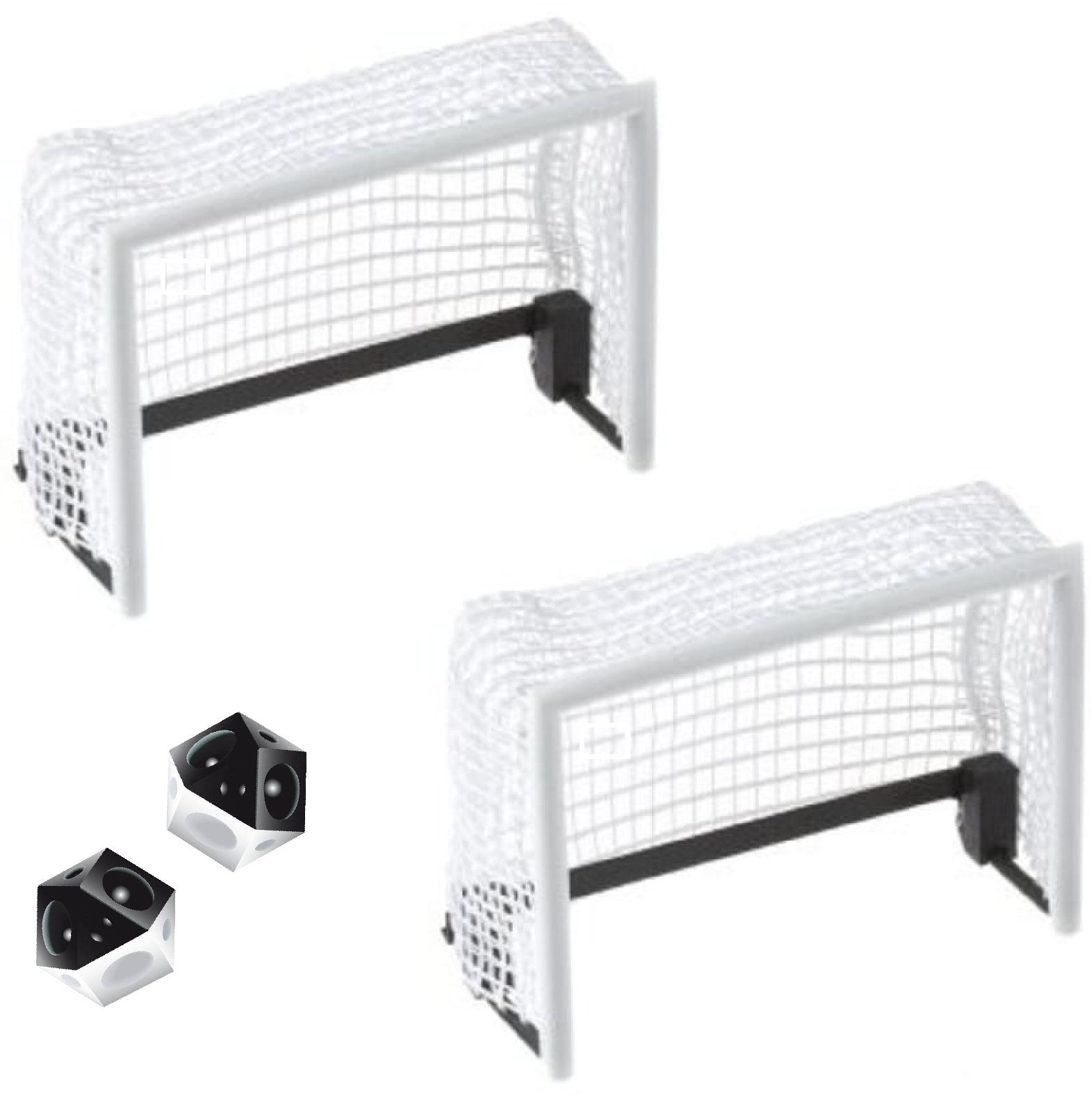 Tipp-Kick Tischfußballspiel Netztore 2 Stück Tor Set zwei Tore mit Textilnetz und 2 Bällen