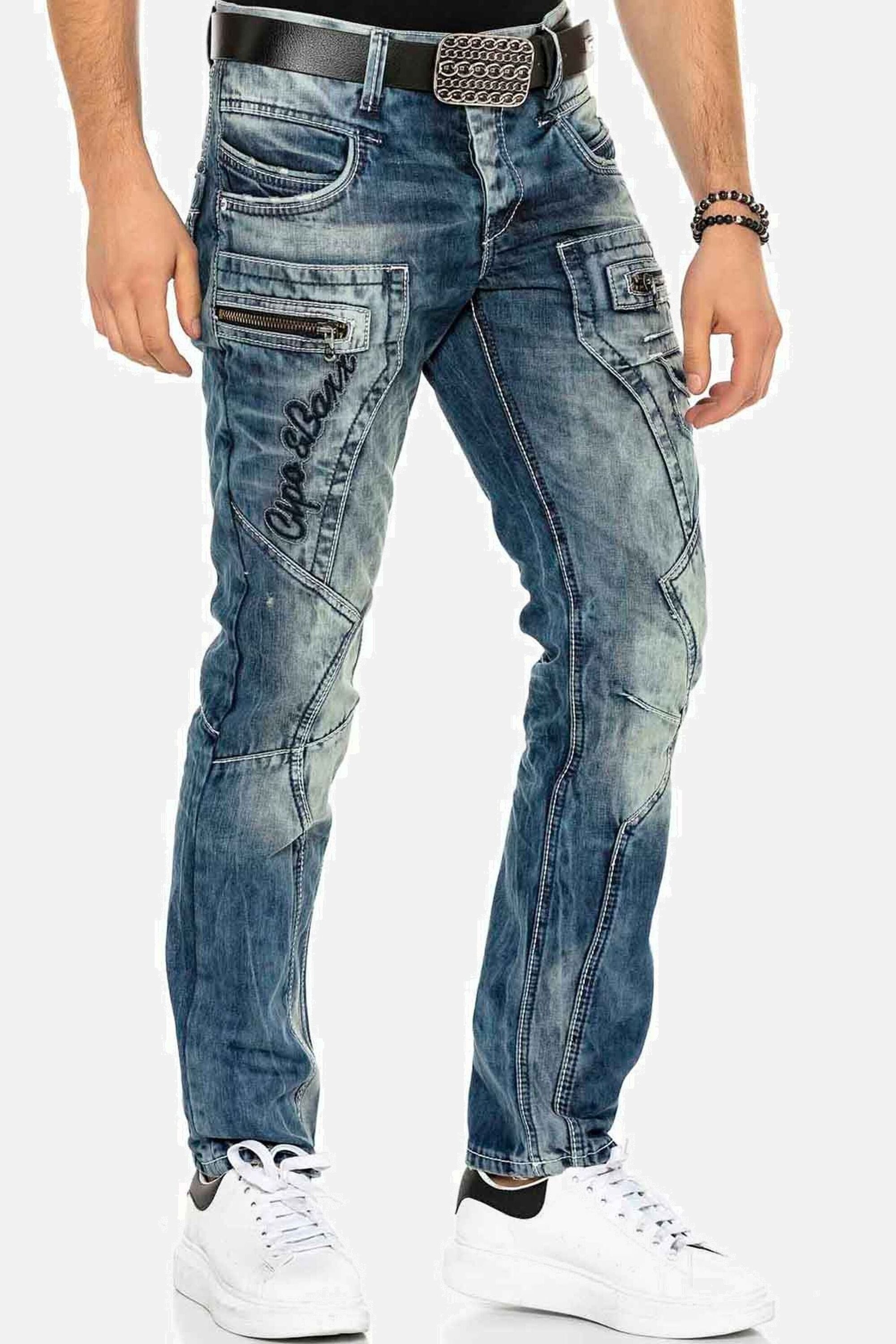 Cipo & Baxx 5-Pocket-Jeans Jeans im lässigen Biker-Stil, C-1178