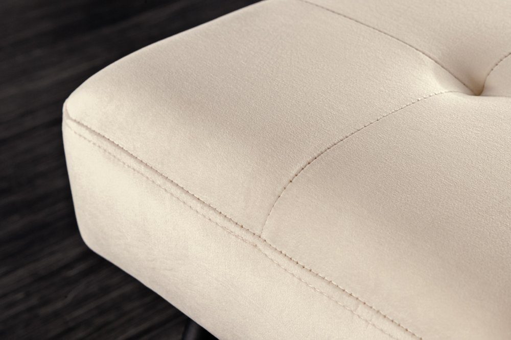 riess-ambiente Sitzbank BOUTIQUE 100cm champagner/schwarz – Samt-Bezug, Metallbeine (Einzelartikel, 1-St), hochwertiger Bezug mit Ziernähten - ideal für Flur od – Bild 4 von 5