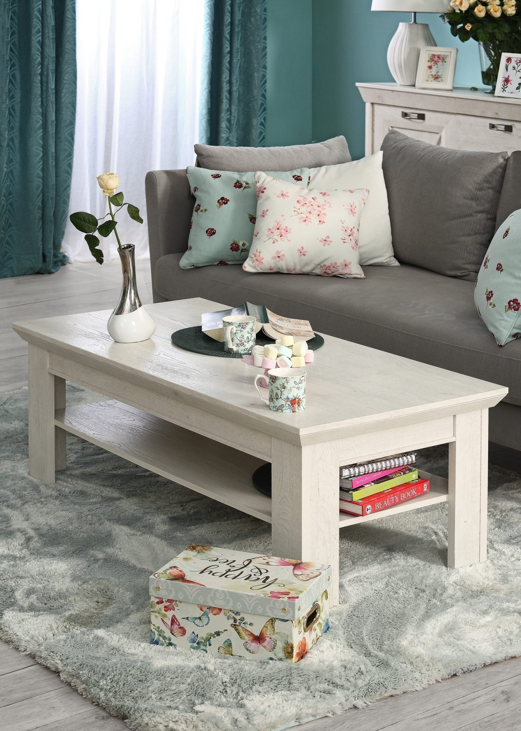freiraum Couchtisch Kashmir, in Pinie Weiss - 120,6x45,3x60,4cm (BxHxT) günstig online kaufen